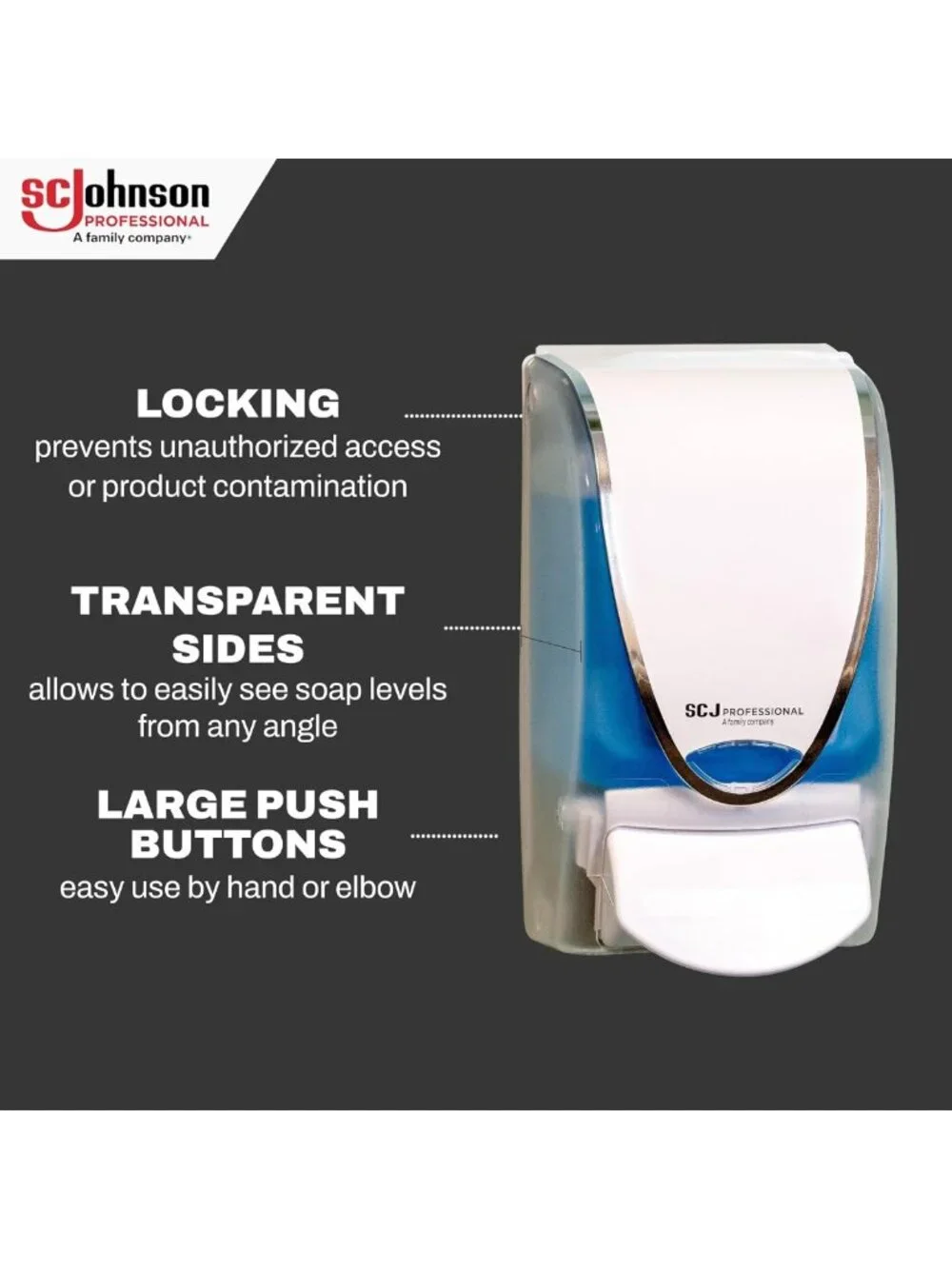 Wall Mount Foam Soap Dispenser Kit with 1L Hand Wash Refill - Professional Use